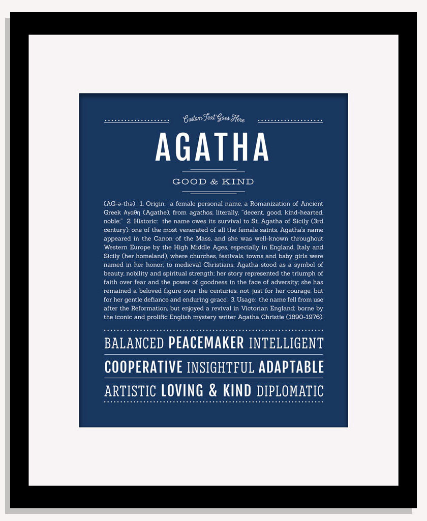 Frame Options | Midnight Blue | Maple Frame, Matted