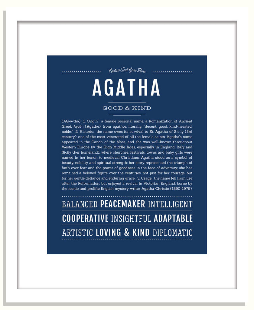 Frame Options | Midnight Blue | Black Frame, Matted