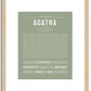 Agatha | Name Art Print