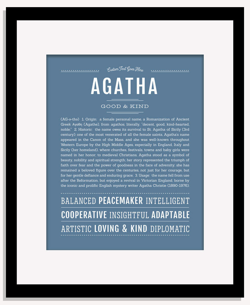 Frame Options | Steele Blue | Maple Frame, Matted