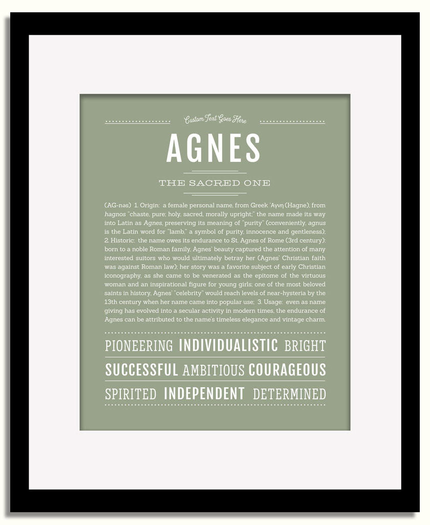 Frame Options | Sage | Black Frame, Matted