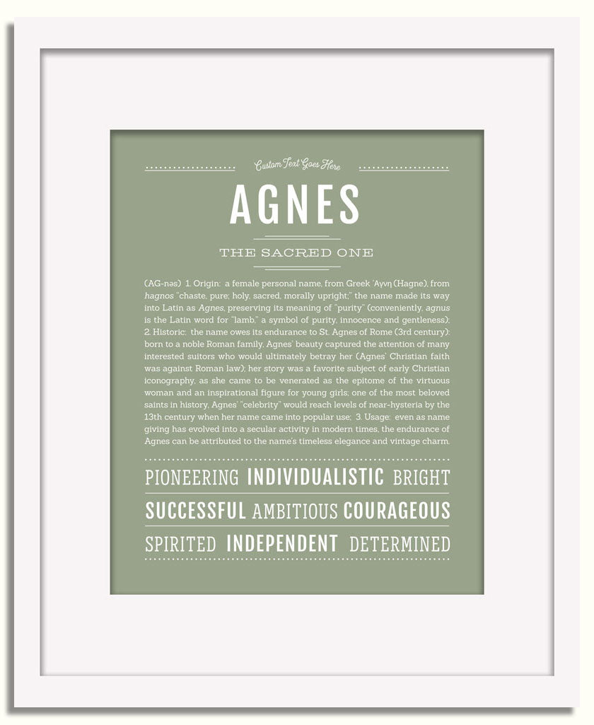 Frame Options | Sage | White Frame, Matted