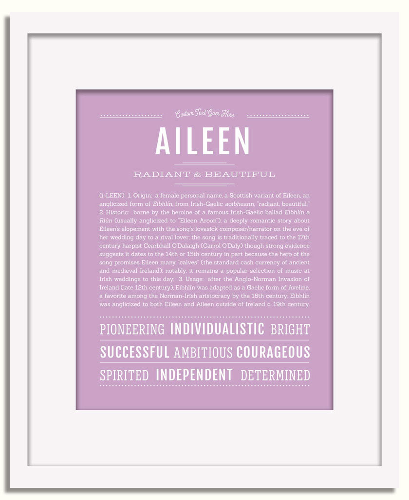 Frame Options | Lilac | White Frame, Matted