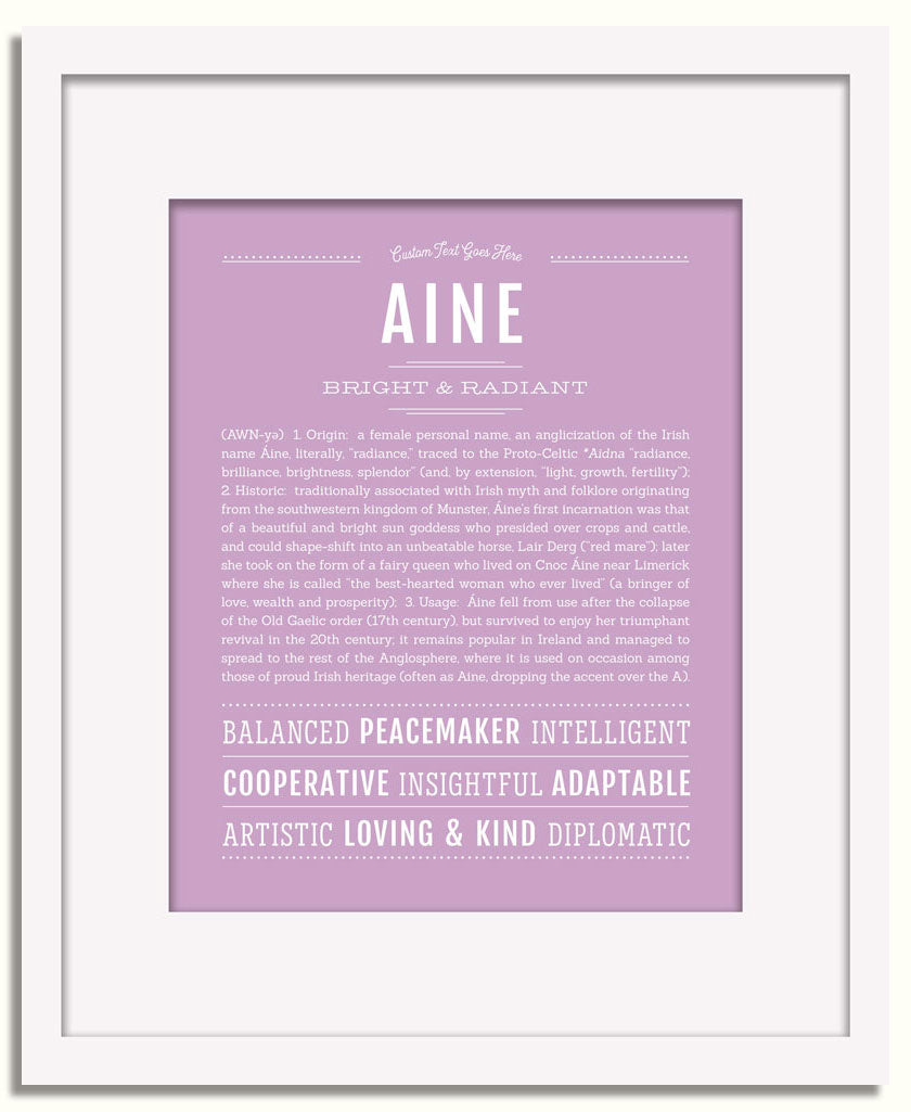 Frame Options | Lilac | White Frame, Matted