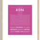 Aisha | Name Art Print