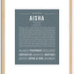 Aisha | Name Art Print