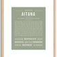 Aitana | Name Art Print