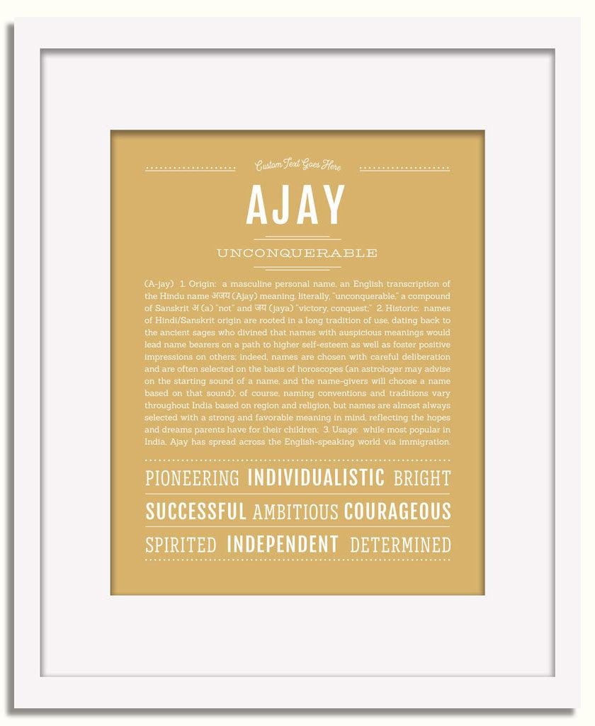 Frame Options | Matte Gold | White Frame, Matted