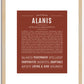 Alanis | Name Art Print