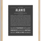 Alanis | Name Art Print