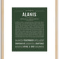 Alanis | Name Art Print