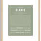 Alanis | Name Art Print