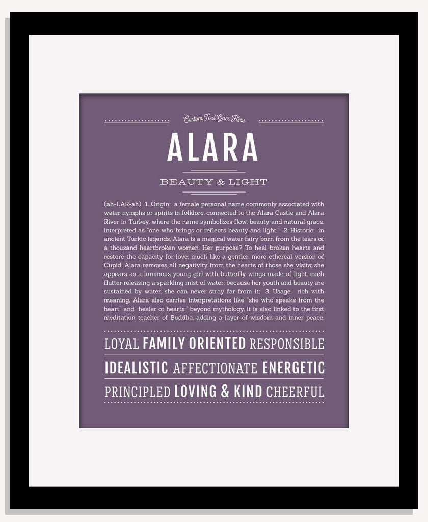 Frame Options | Deep Purple | Maple Frame, Matted