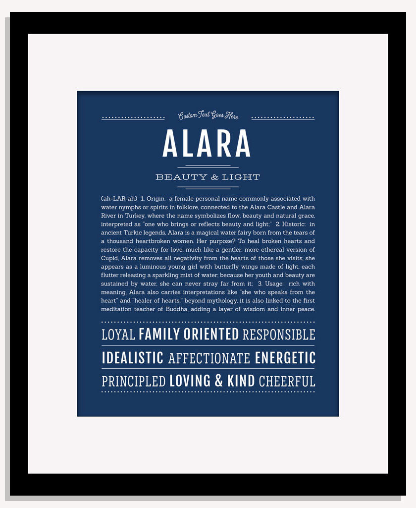 Frame Options | Midnight Blue | Maple Frame, Matted