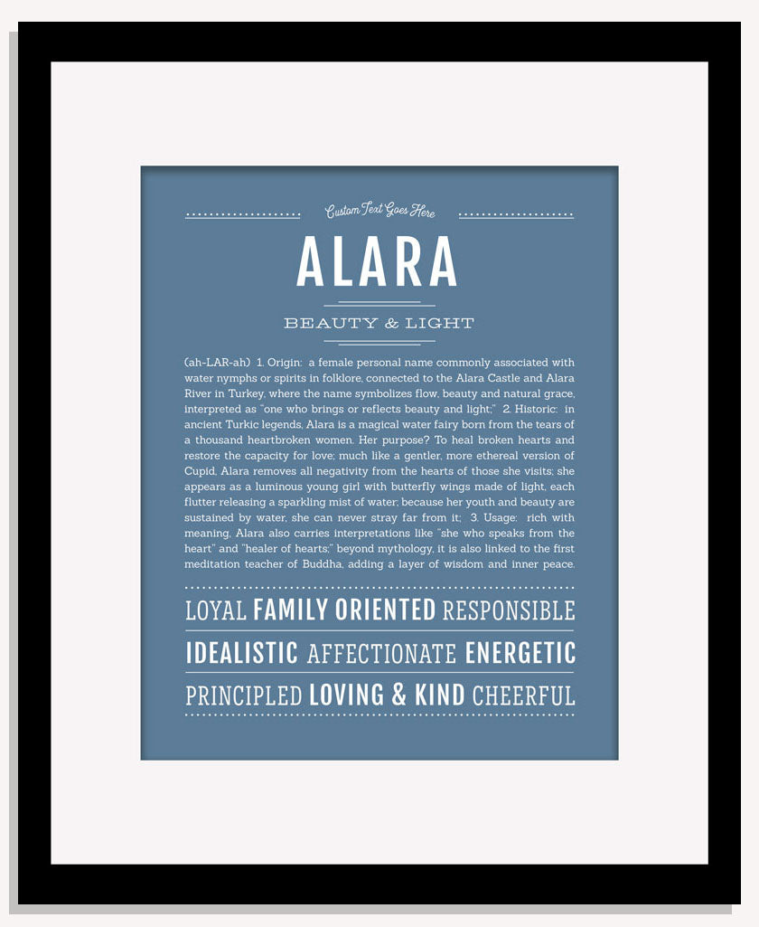 Frame Options | Steele Blue | Maple Frame, Matted