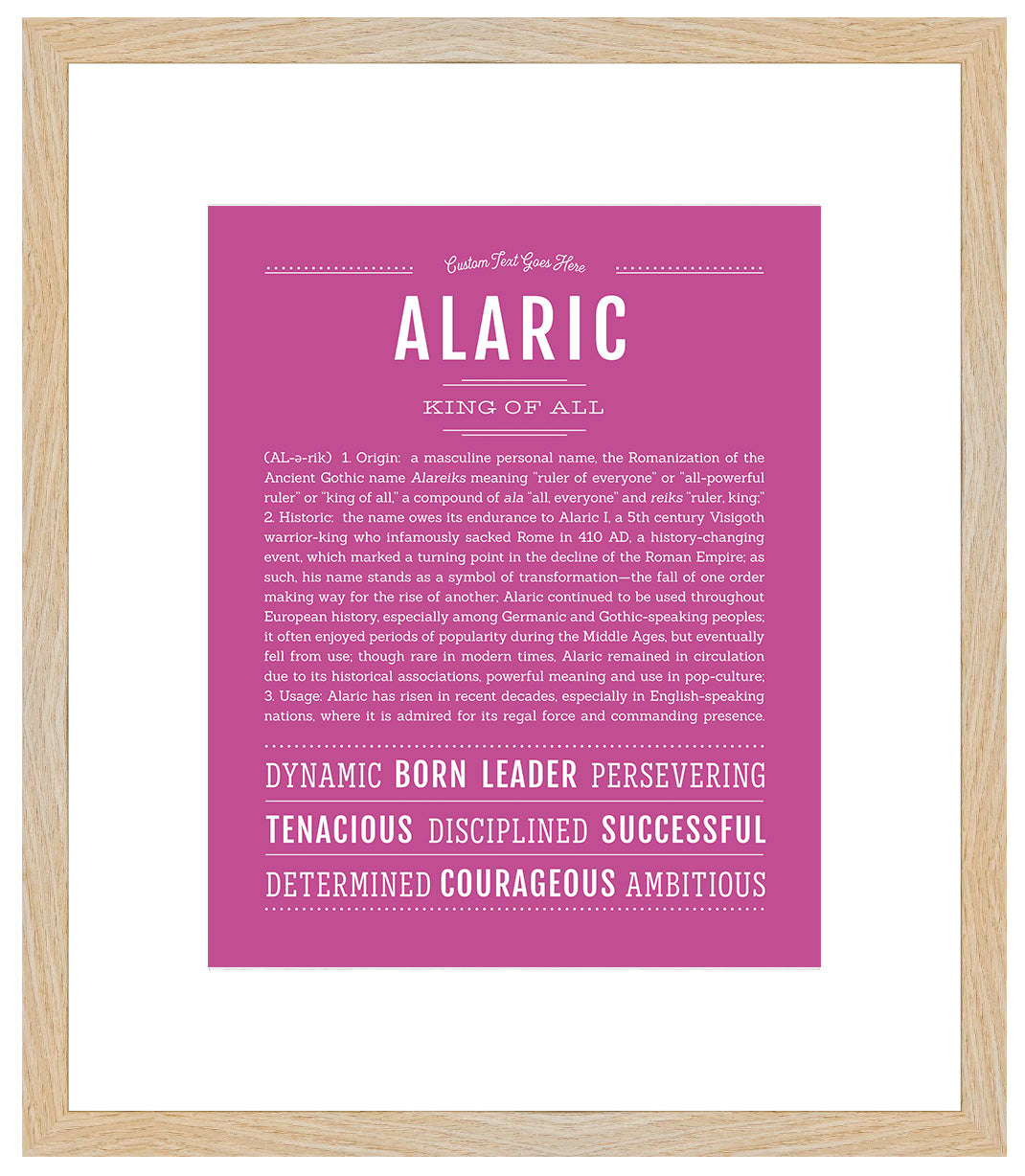 Frame Options | Dark Pink | Maple Frame, Matted