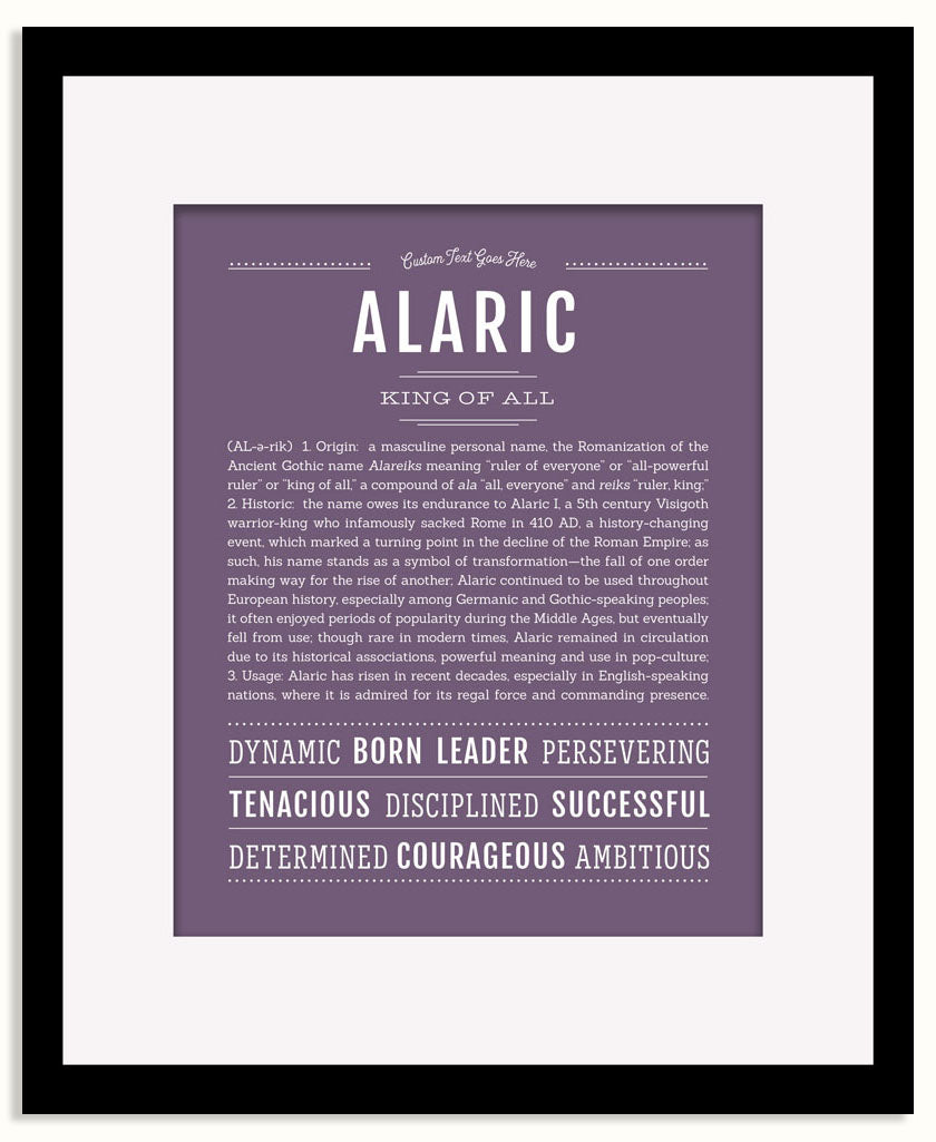 Frame Options | Deep Purple | Black Frame, Matted