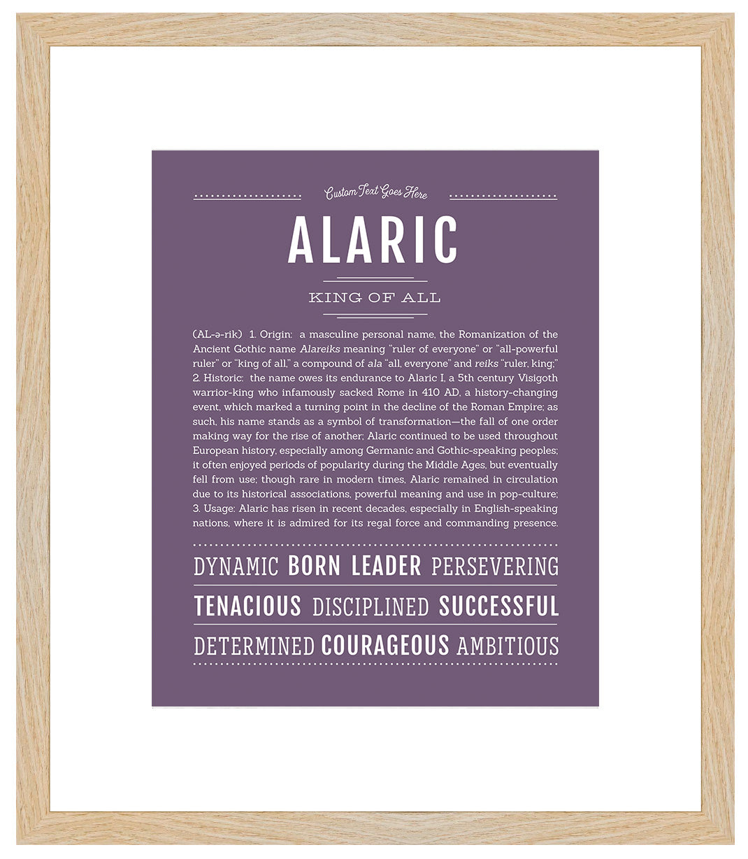 Frame Options | Deep Purple | Maple Frame, Matted
