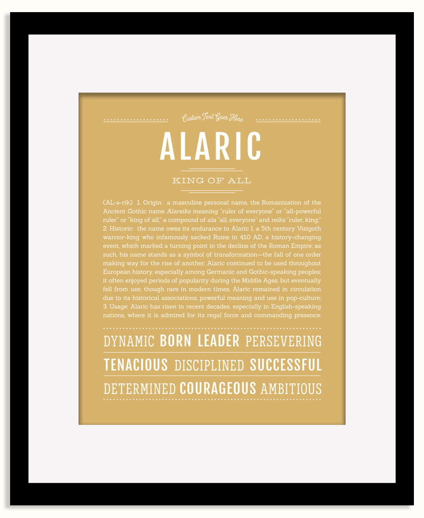 Frame Options | Matte Gold | Black Frame, Matted