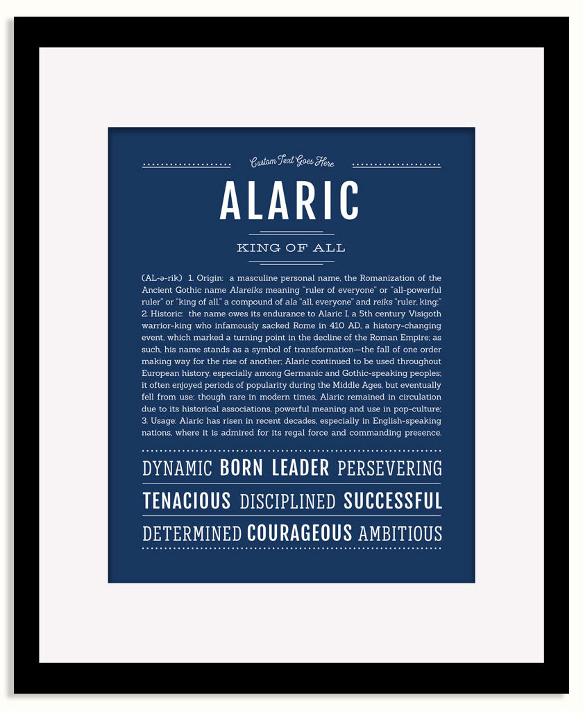 Frame Options | Midnight Blue | Black Frame, Matted