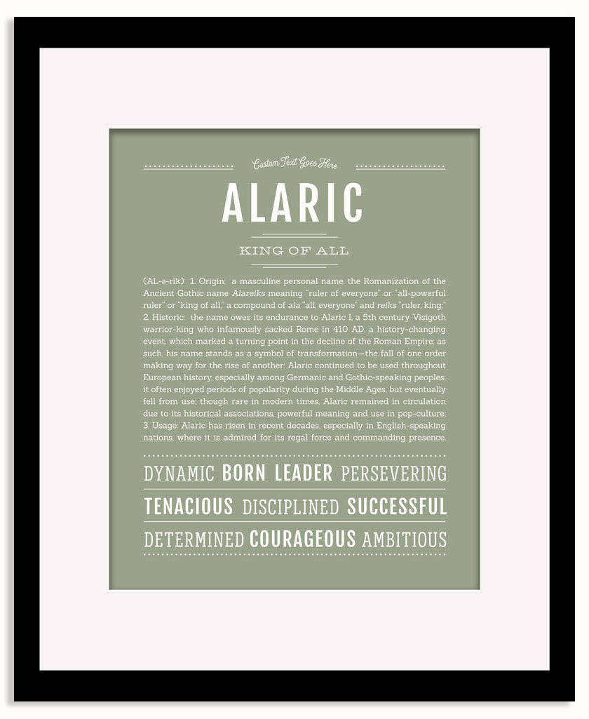 Frame Options | Sage | Black Frame, Matted