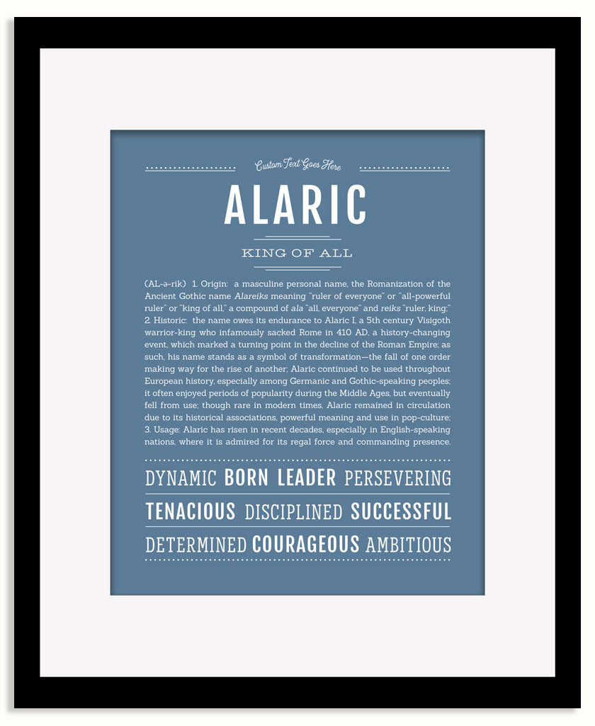 Frame Options | Steele Blue | Black Frame, Matted