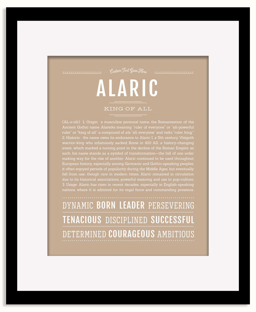 Frame Options | Tan | Black Frame, Matted
