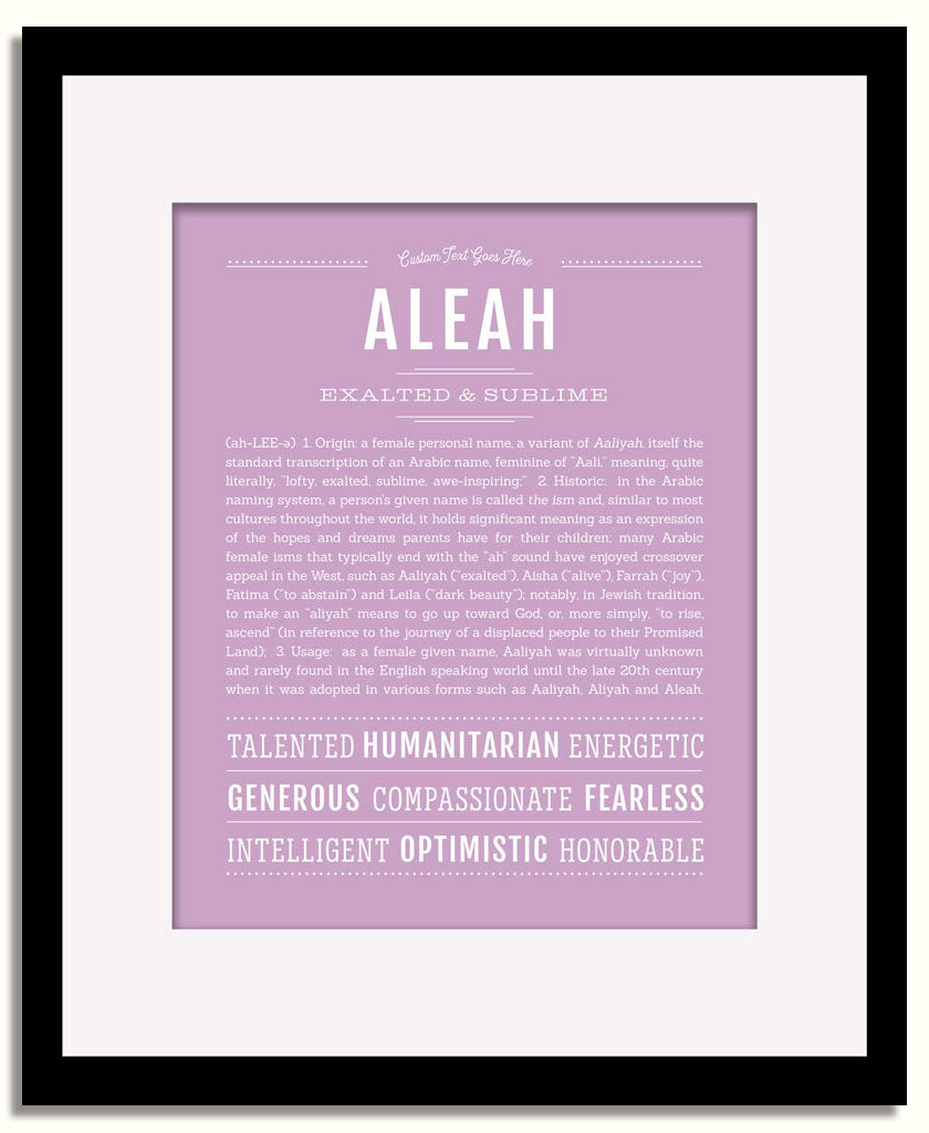 Frame Options | Lilac | Black Frame, Matted