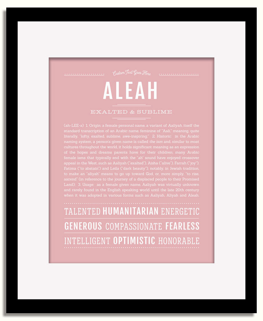 Frame Options | Dusty Rose | Black Frame, Matted