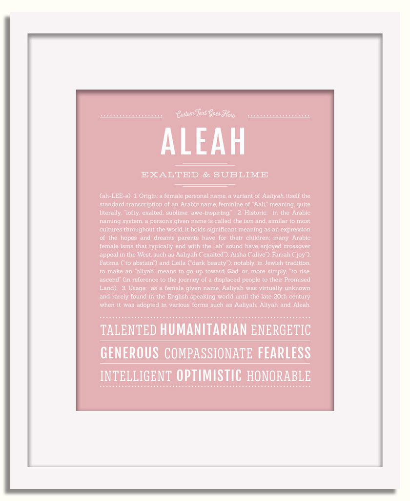 Frame Options | Dusty Rose | White Frame, Matted