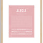 Alecia | Name Art Print