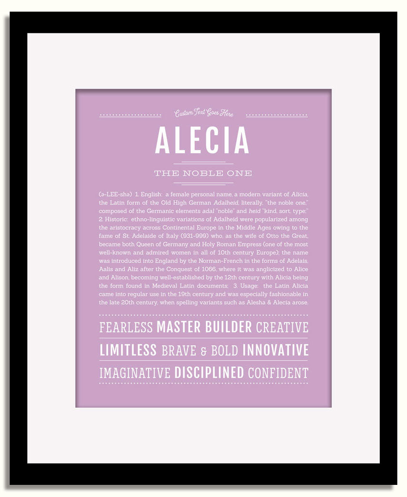 Frame Options | Lilac | Black Frame, Matted