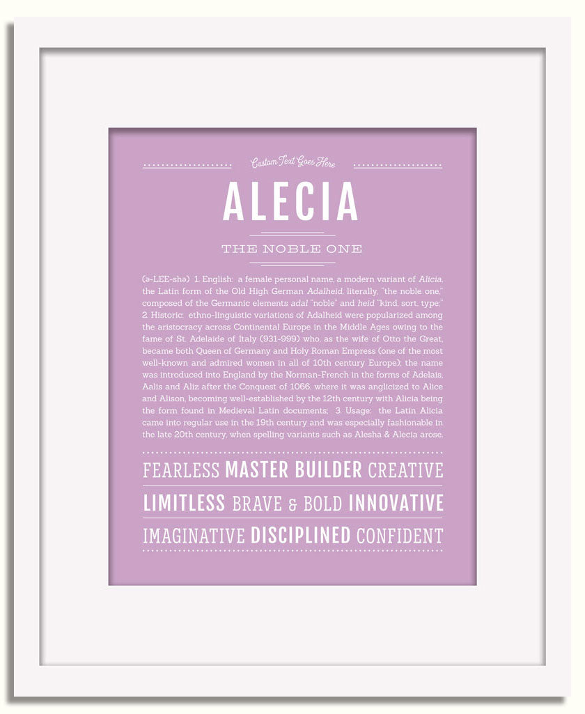 Frame Options | Lilac | White Frame, Matted