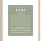 Alecia | Name Art Print