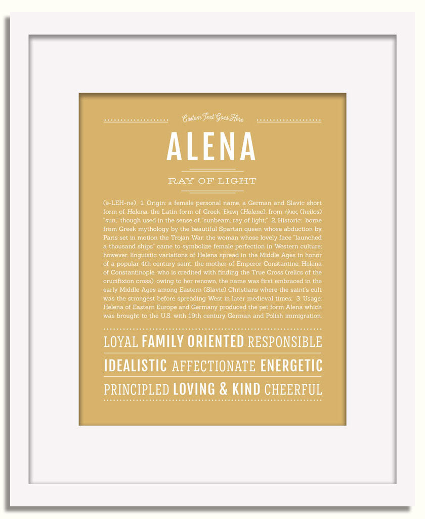 Frame Options | Matte Gold | White Frame, Matted