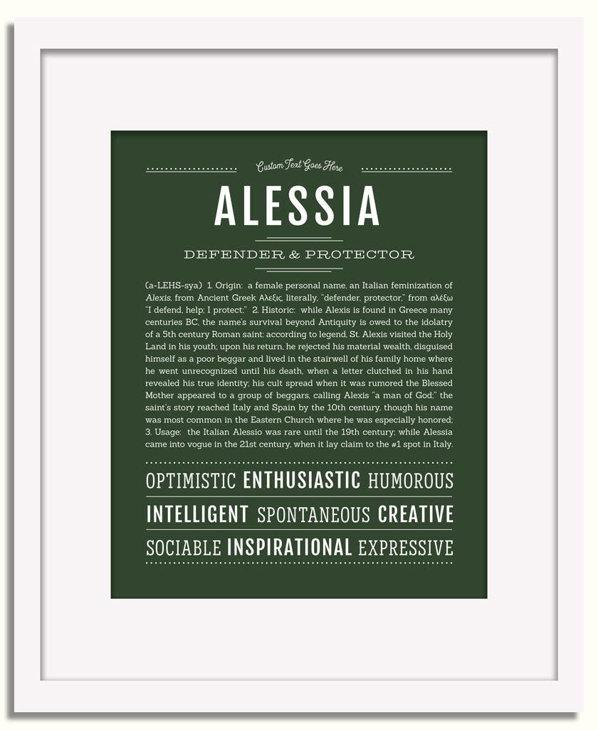 Alessia Personalized Name Meaning Art Prints – Name Stories