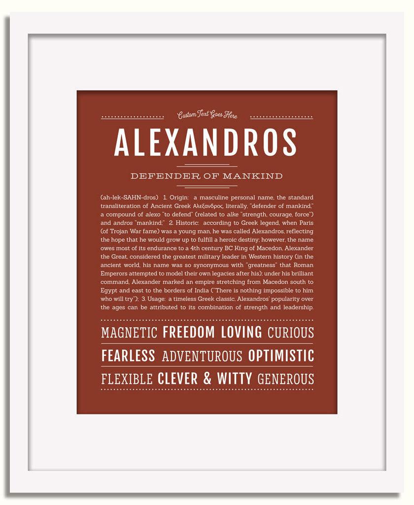 Alexandros Personalized Name Meaning Art Prints – Name Stories