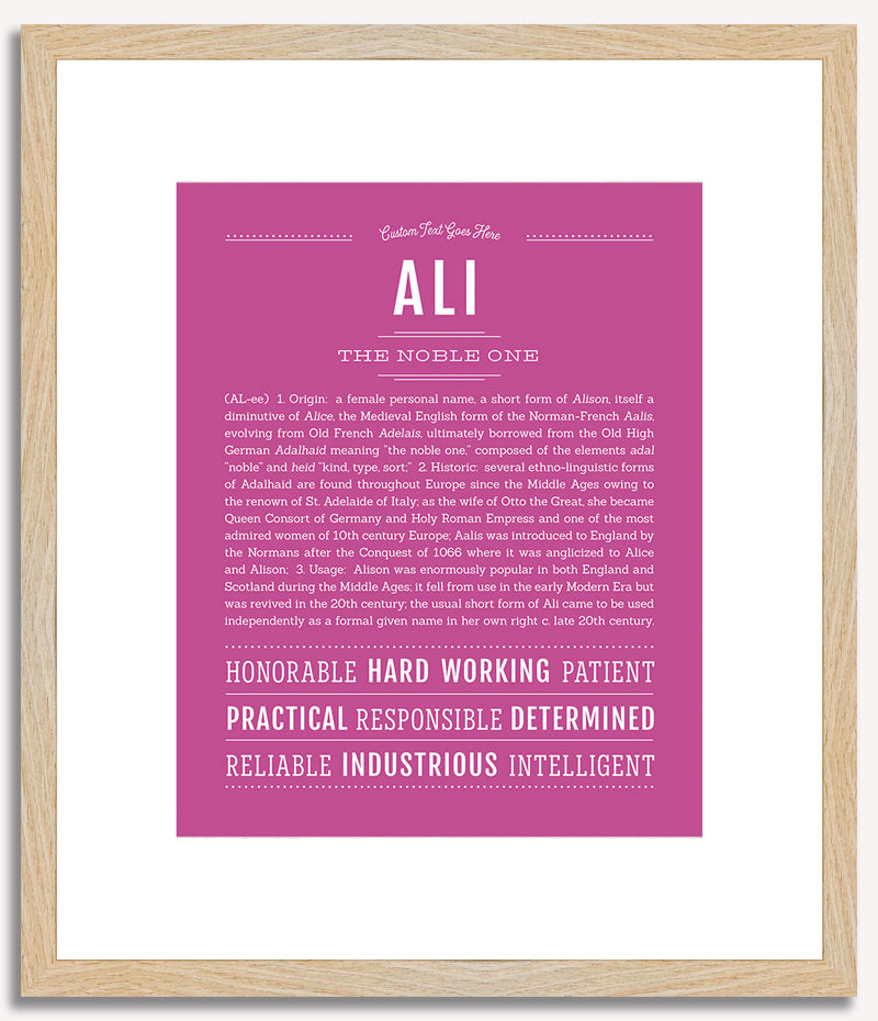 Ali (female) | Name Art Print