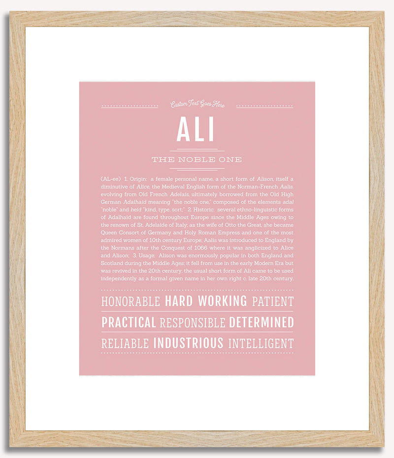 Ali (female) | Name Art Print