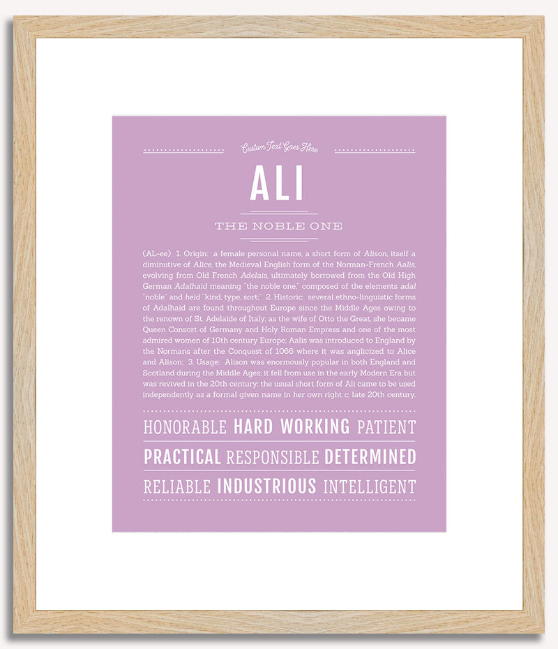 Ali (female) | Name Art Print