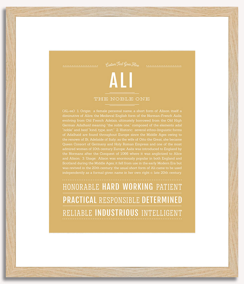 Ali (female) | Name Art Print