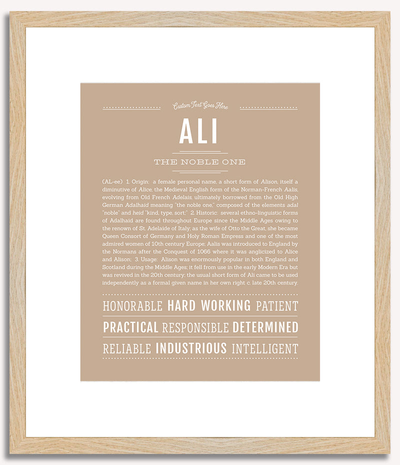 Ali (female) | Name Art Print