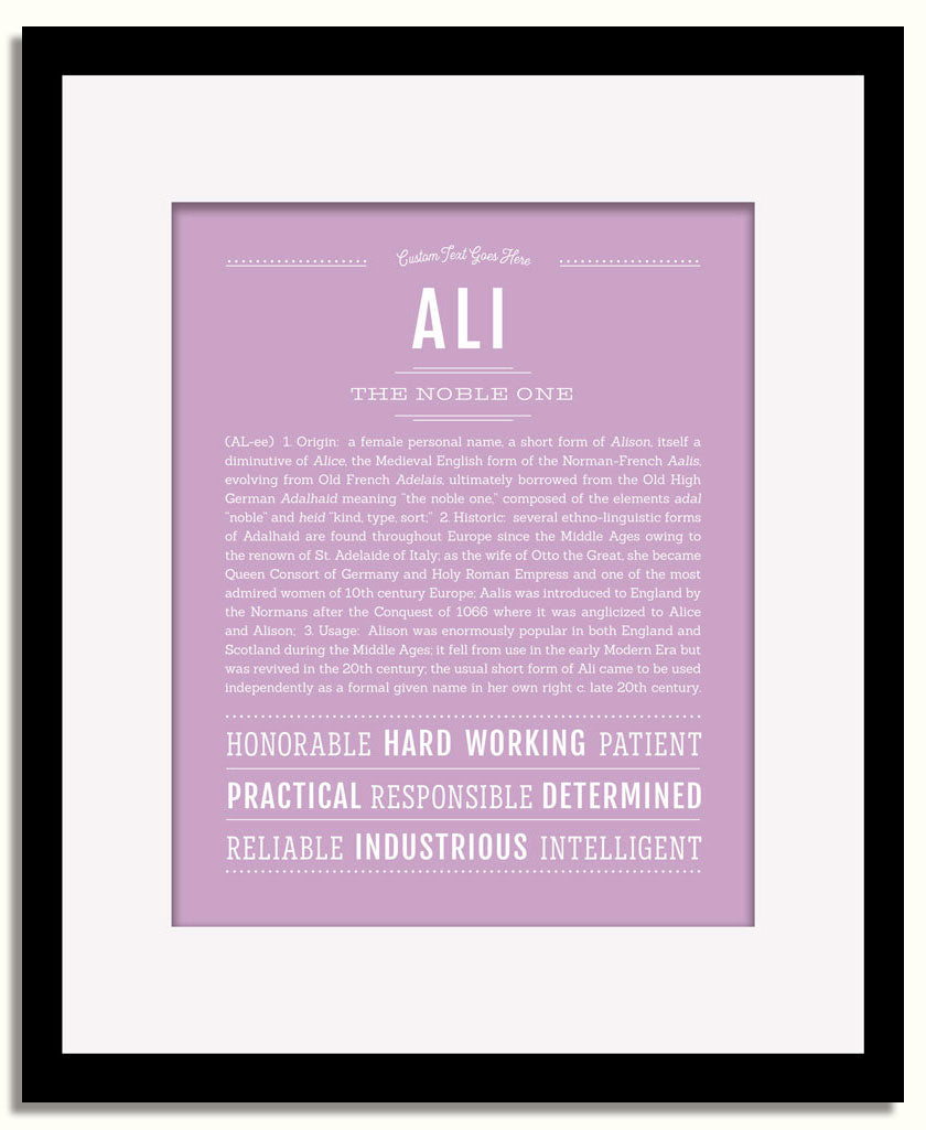 Frame Options | Lilac | Black Frame, Matted