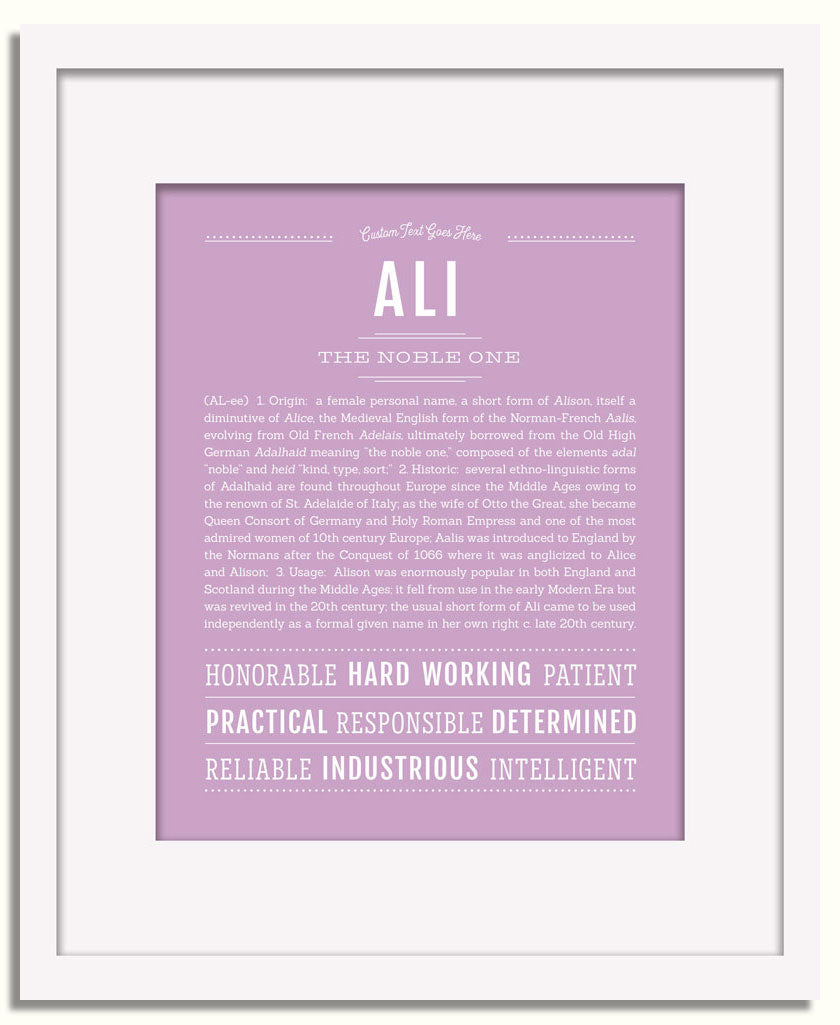 Frame Options | Lilac | White Frame, Matted