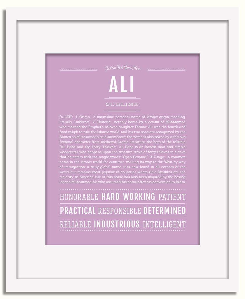 Frame Options | Lilac | White Frame, Matted