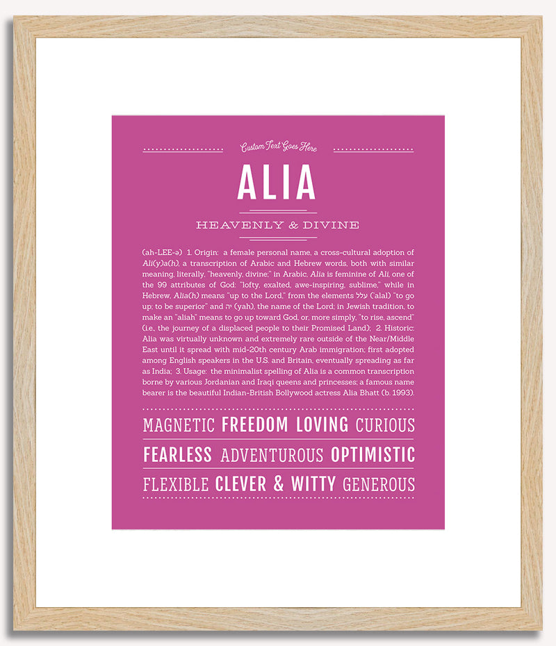 Alia | Name Art Print