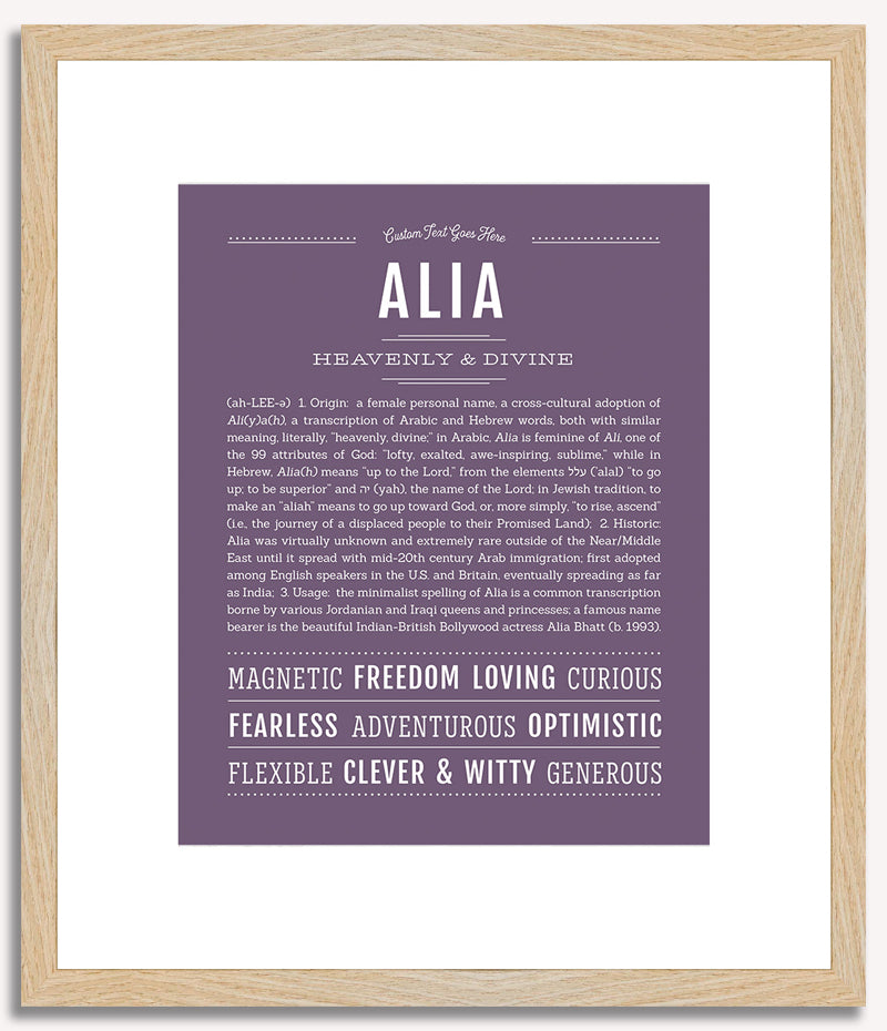 Alia | Name Art Print