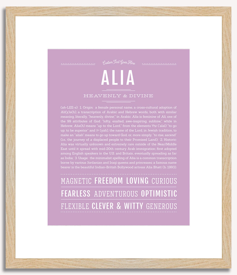 Alia | Name Art Print