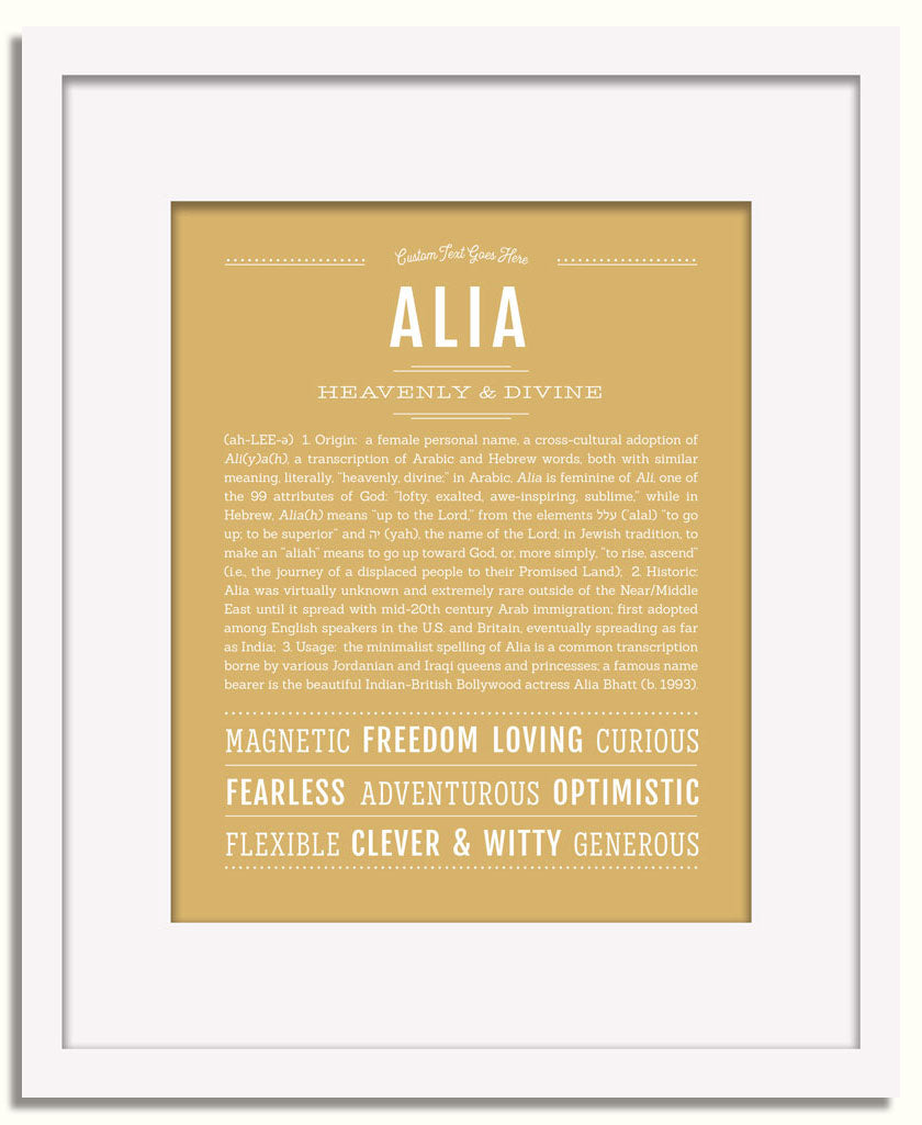 Frame Options | Matte Gold | White Frame, Matted