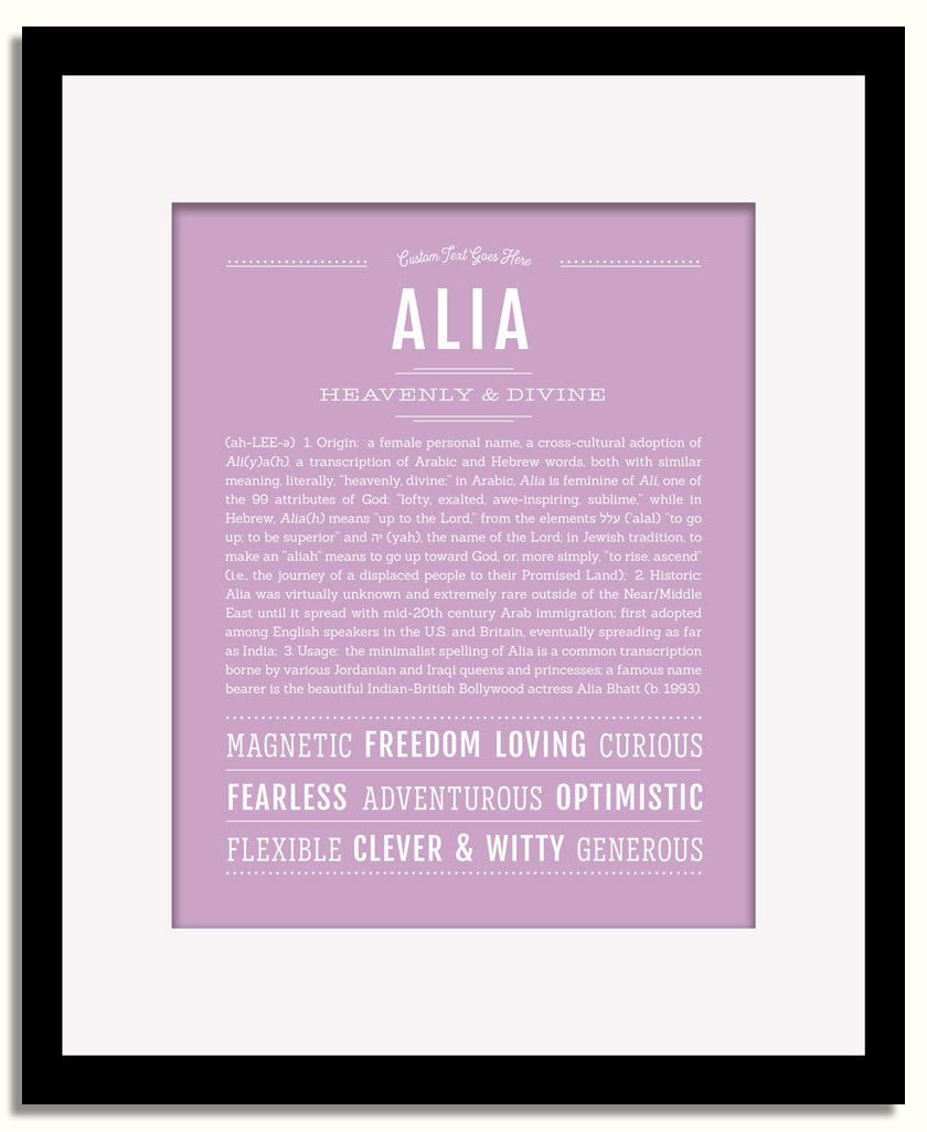 Frame Options | Lilac | Black Frame, Matted